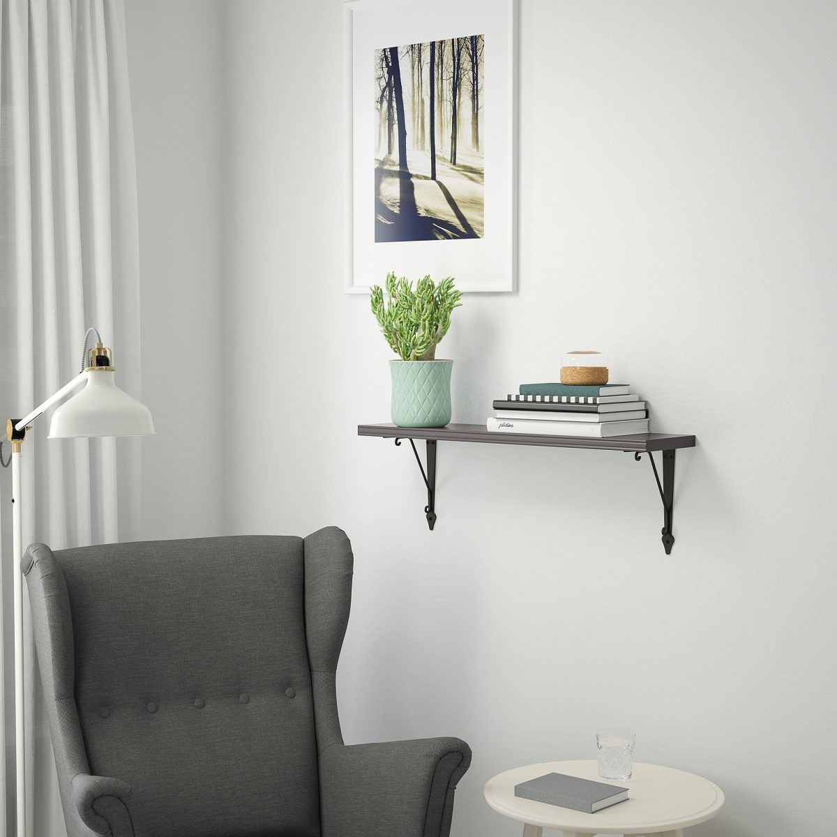 Duvar Rafı, Koyu Gri-Antrasit, 80x20 cm – 2. görsel