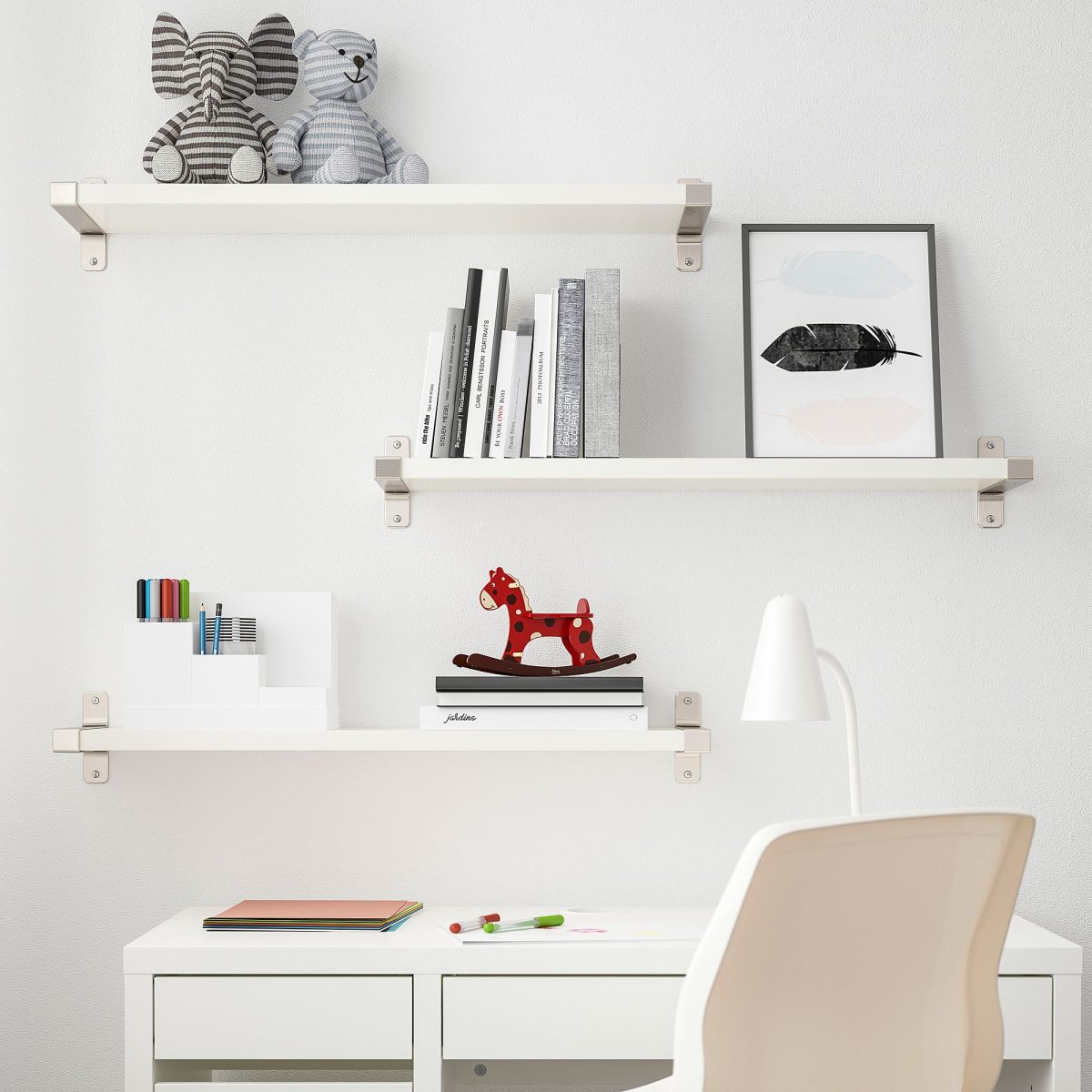 Duvar Rafı Parçası, Beyaz, 80x20 cm – 4. görsel