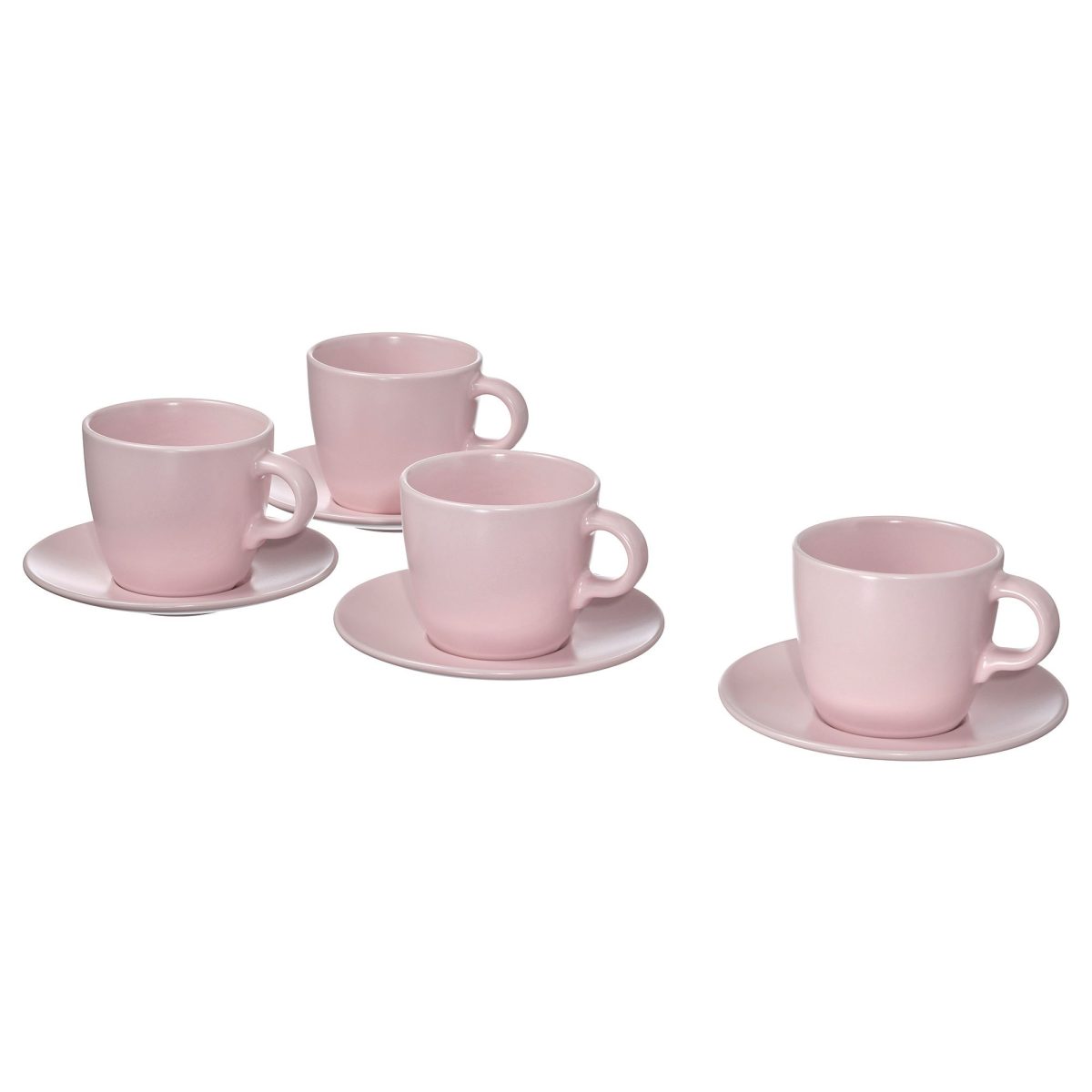 Fincan Takımı, Mat Açık Pembe, 25 cl, 4 adet