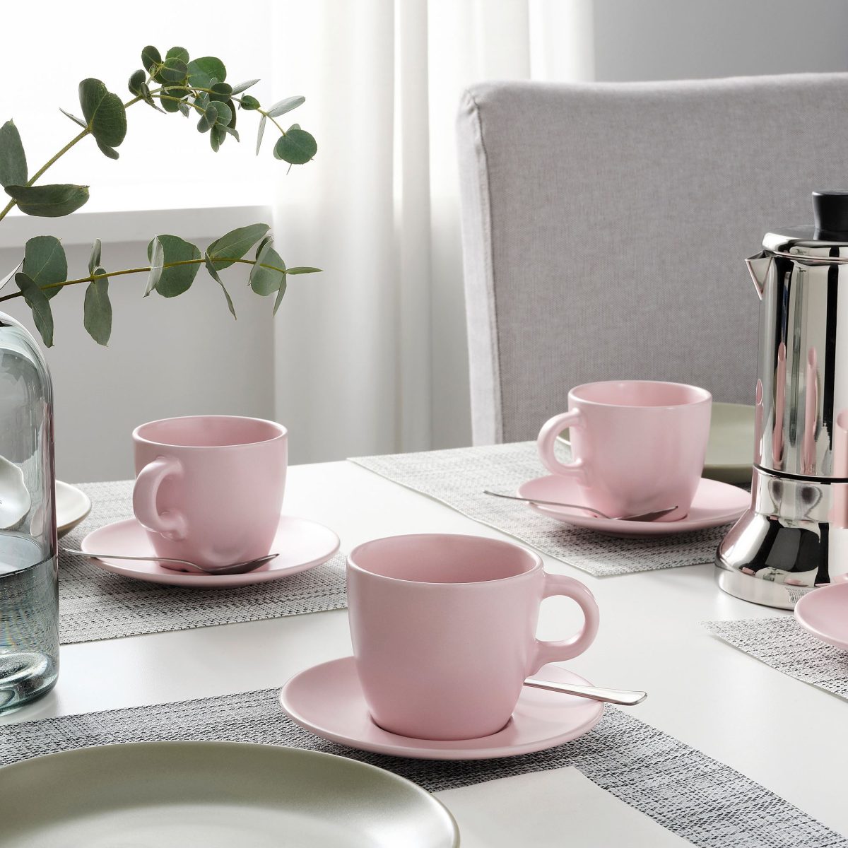 Fincan Takımı, Mat Açık Pembe, 25 cl, 4 adet – 4. görsel
