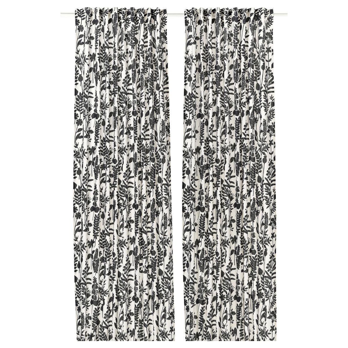 Fon Perde/2 Kanat, Beyaz-Antrasit, 145x300 cm, Işık Filtreleyici, Pamuk-Viskon