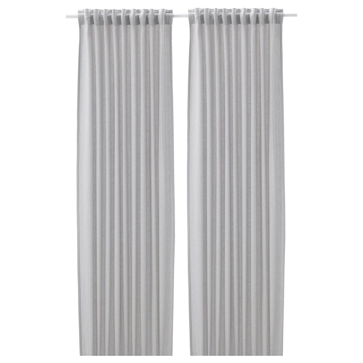 Fon Perde/2 Kanat, Beyaz-Gri, 145x300 cm, Işık Filtreleyici, Pamuk