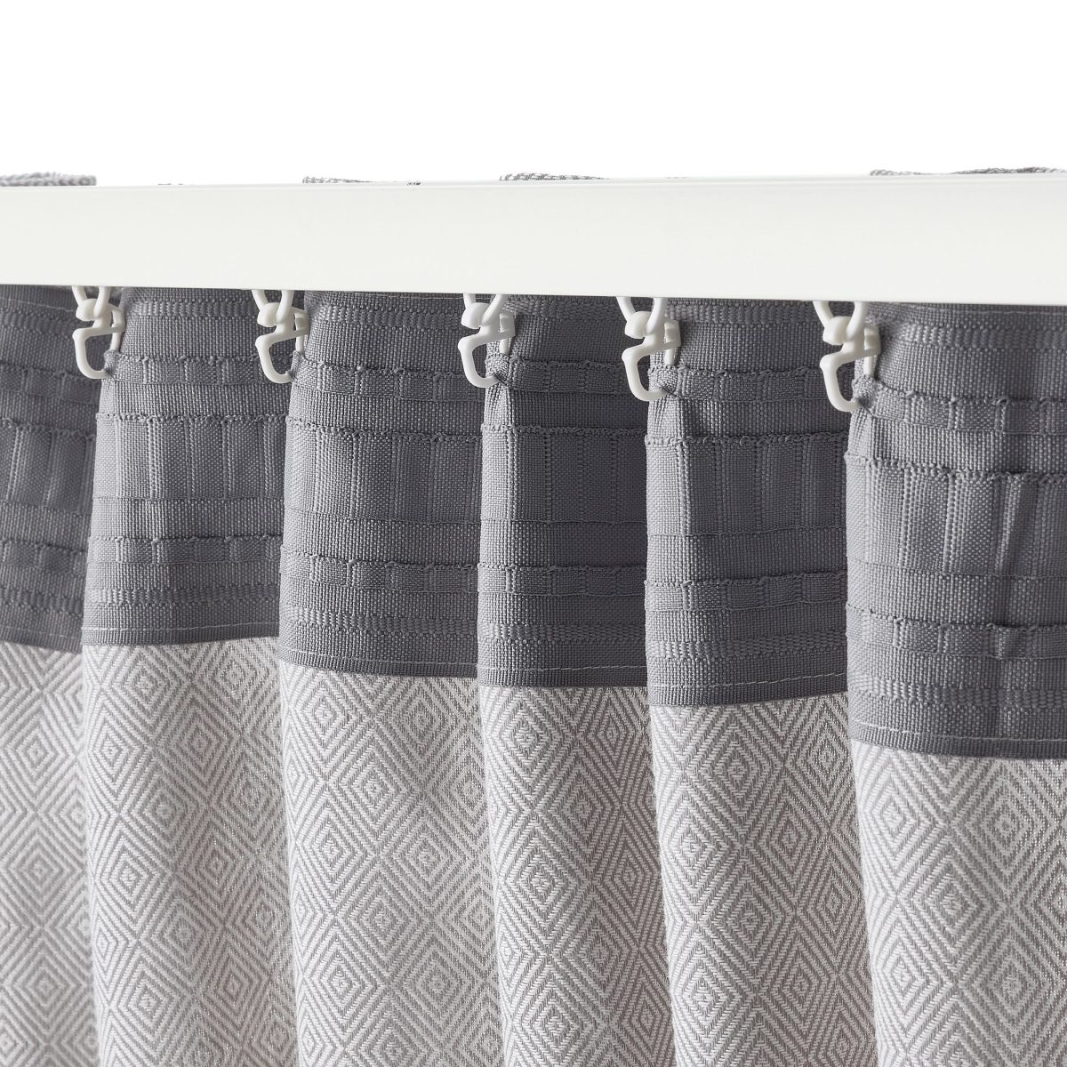 Fon Perde/2 Kanat, Beyaz-Gri, 145x300 cm, Işık Filtreleyici, Pamuk – 2. görsel