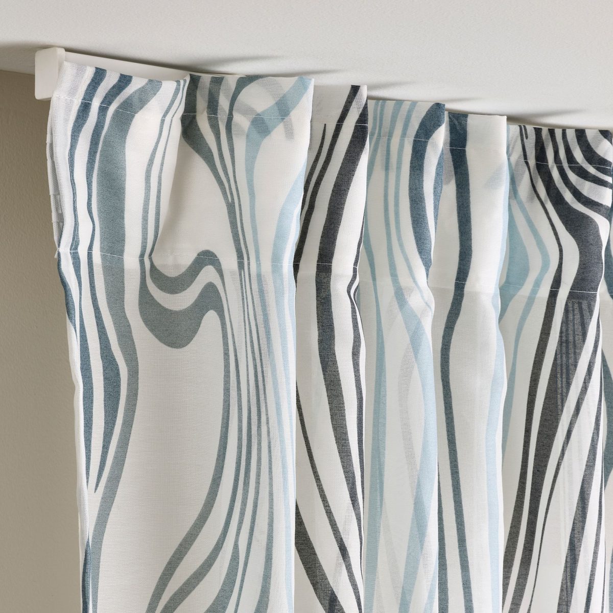 Fon Perde/2 Kanat, Beyaz-Mavi, 145x300 cm, Işık Filtreleyici, Polyester – 4. görsel