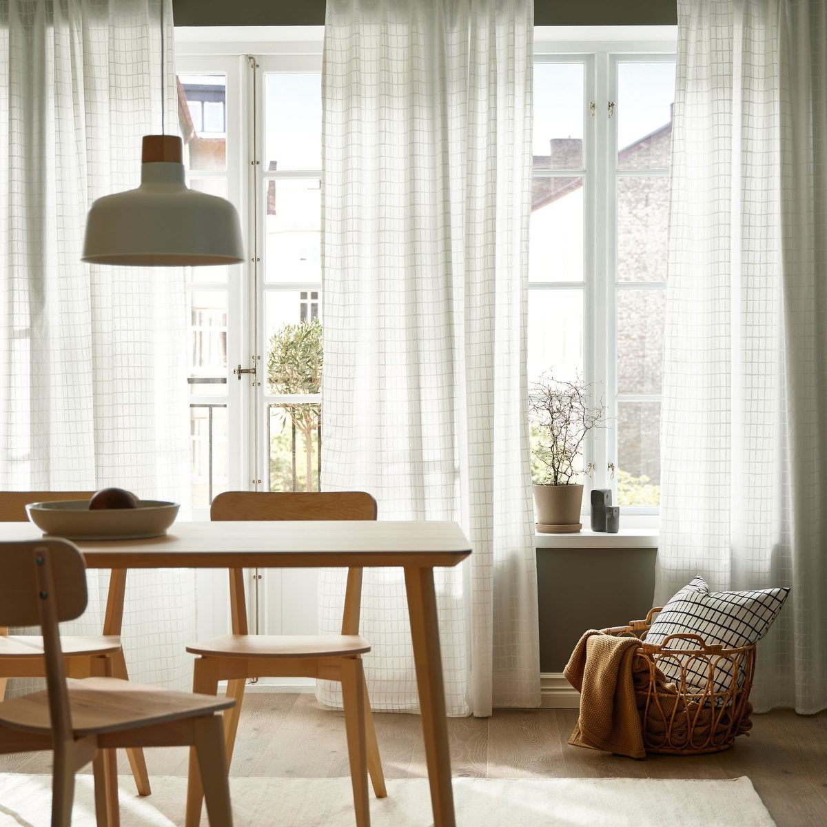 Perde/2 Kanat, Beyaz-Örgü Beyaz, 145x300 cm, Işık Filtreleyici, Polyester – 2. görsel