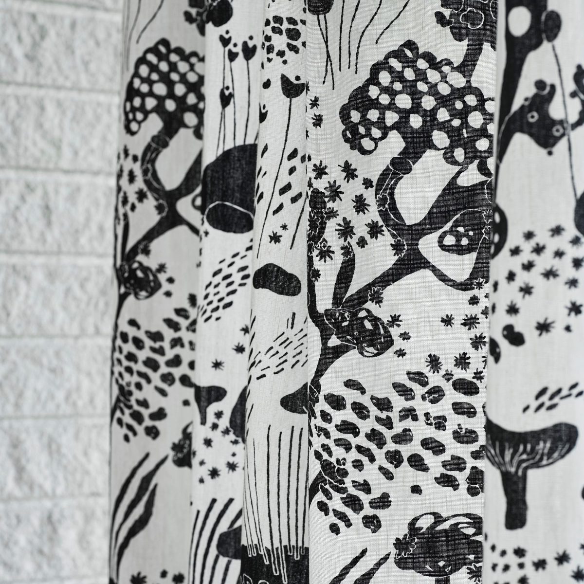 Perde/2 Kanat, Beyaz-Siyah, 145x300 cm, Işık Filtreleyici, Keten-Pamuk – 2. görsel