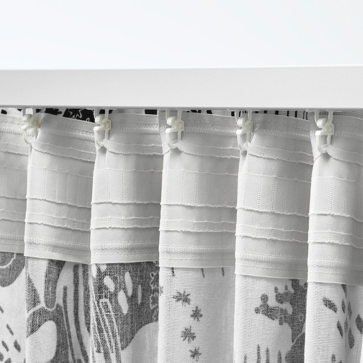 Perde/2 Kanat, Beyaz-Siyah, 145x300 cm, Işık Filtreleyici, Keten-Pamuk – 3. görsel