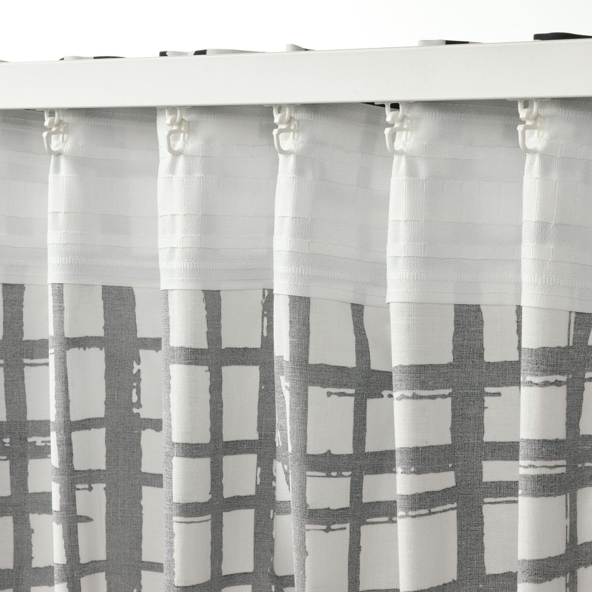Fon Perde/2 Kanat, Beyaz-Siyah, 145x300 cm, Işık Filtreleyici, Pamuk-Viskon – 3. görsel