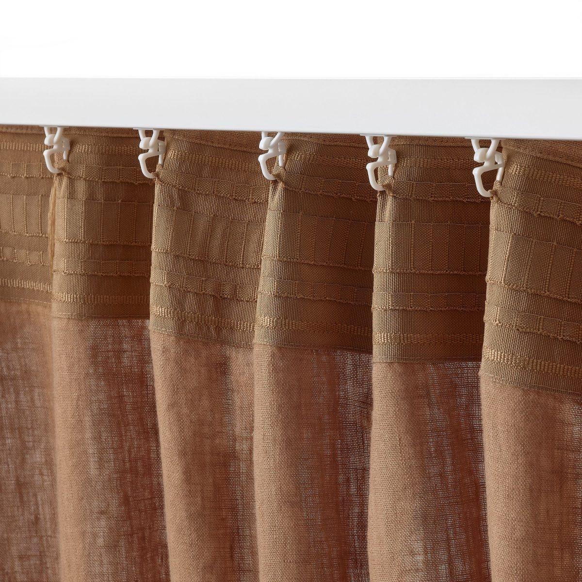 Fon Perde/2 Kanat, Koyu Bej, 145x300 cm, Işık Filtreleyici, Keten – 4. görsel
