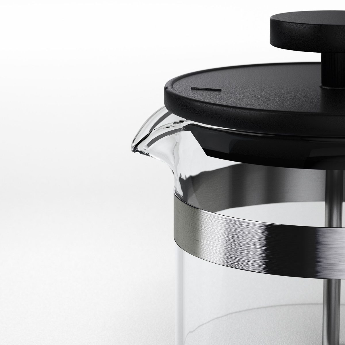 French Press, Paslanmaz Çelik-Siyah, 1 lt – 2. görsel