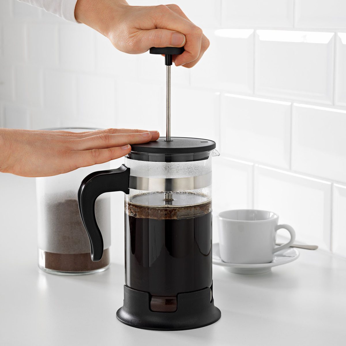 French Press, Paslanmaz Çelik-Siyah, 1 lt – 4. görsel