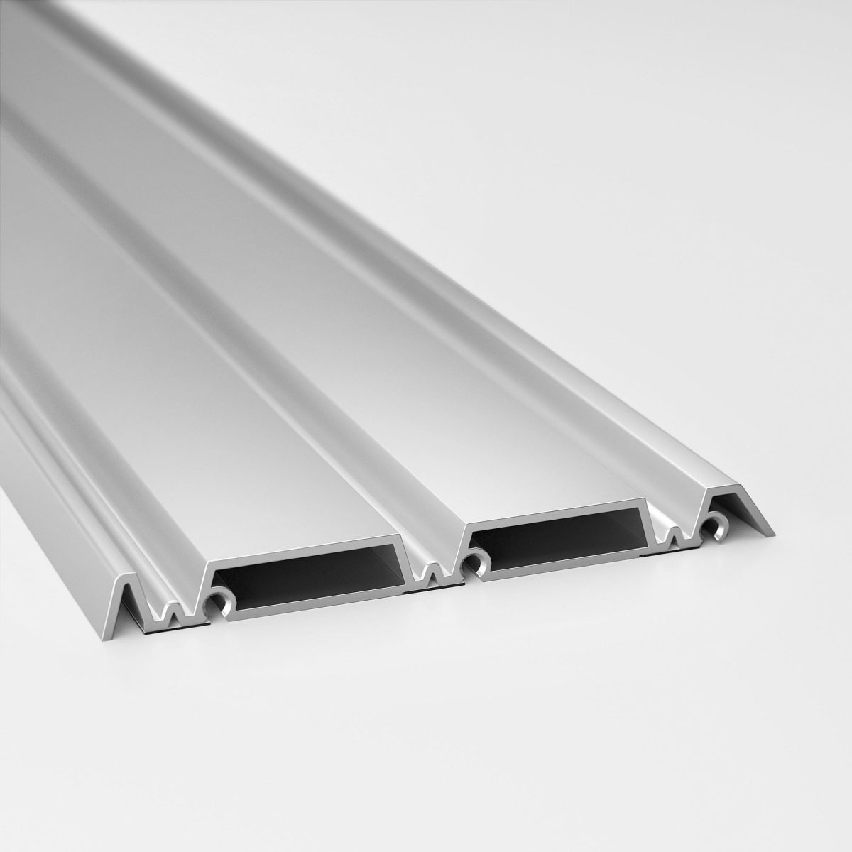 Gömme Dolap Sürgü Kapak İskeleti için Ray, Alüminyum, 12.2x200 cm, Kanallı – 2. görsel