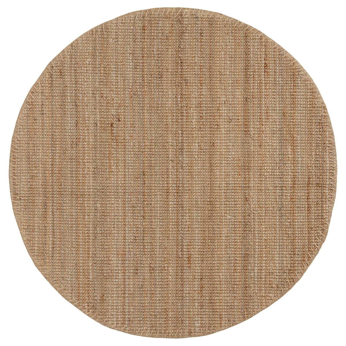 Jüt Halı, Natürel, 130 cm, Yuvarlak, Düz Dokuma
