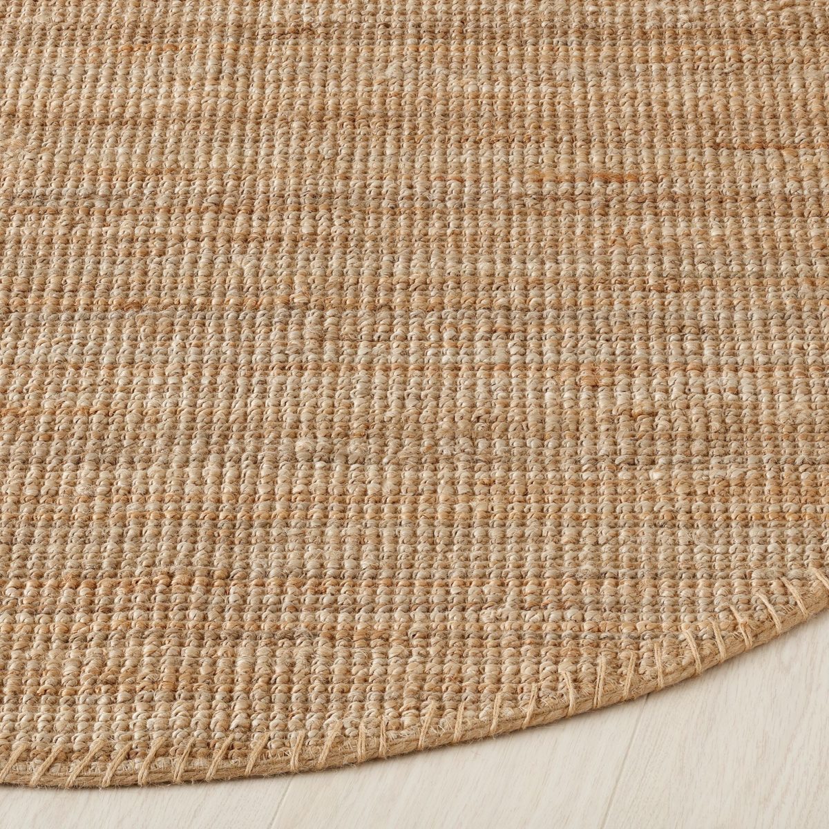 Jüt Halı, Natürel, 130 cm, Yuvarlak, Düz Dokuma – 2. görsel