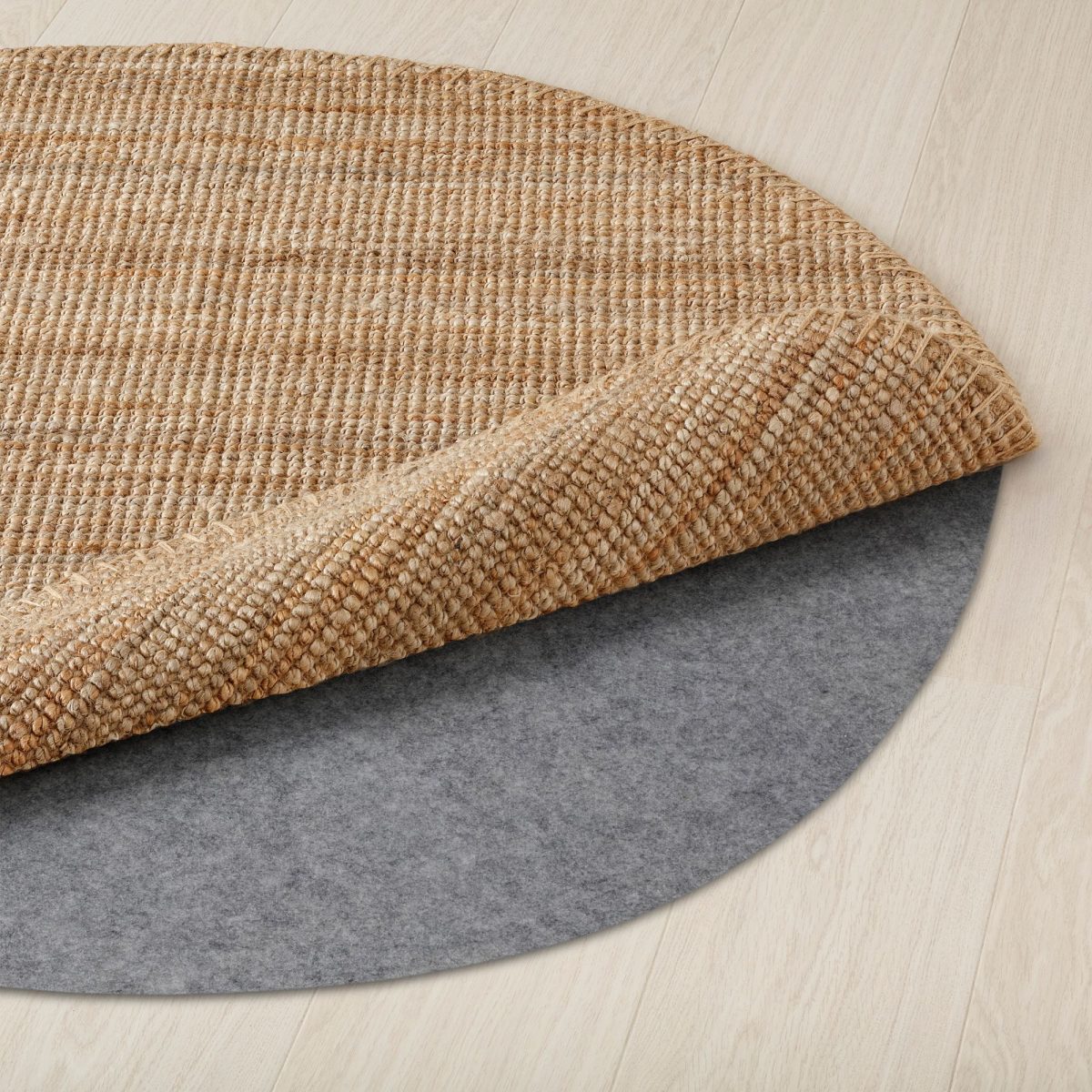Jüt Halı, Natürel, 130 cm, Yuvarlak, Düz Dokuma – 3. görsel