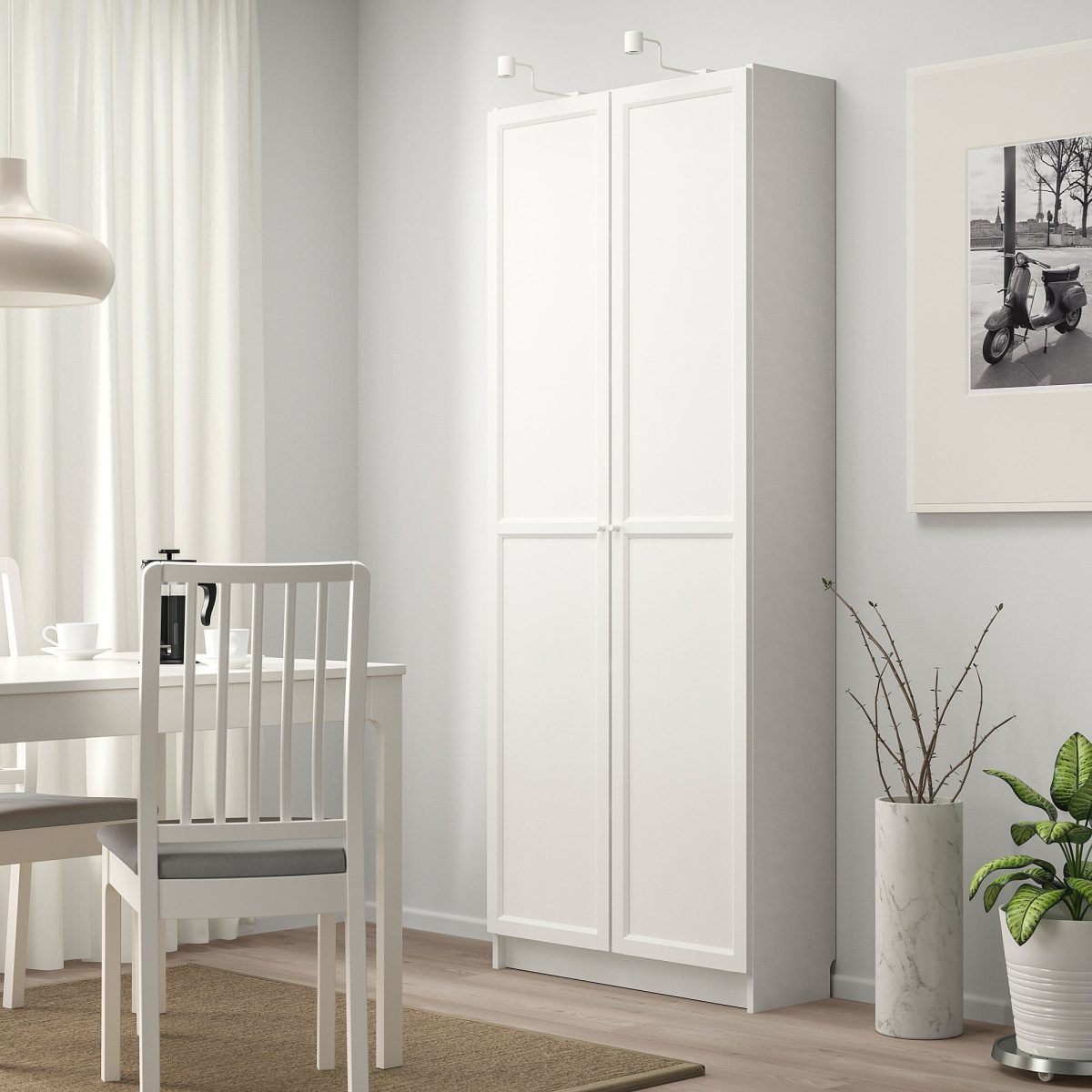 Kapaklı Kitaplık, Beyaz, 80x30x202 cm – 2. görsel