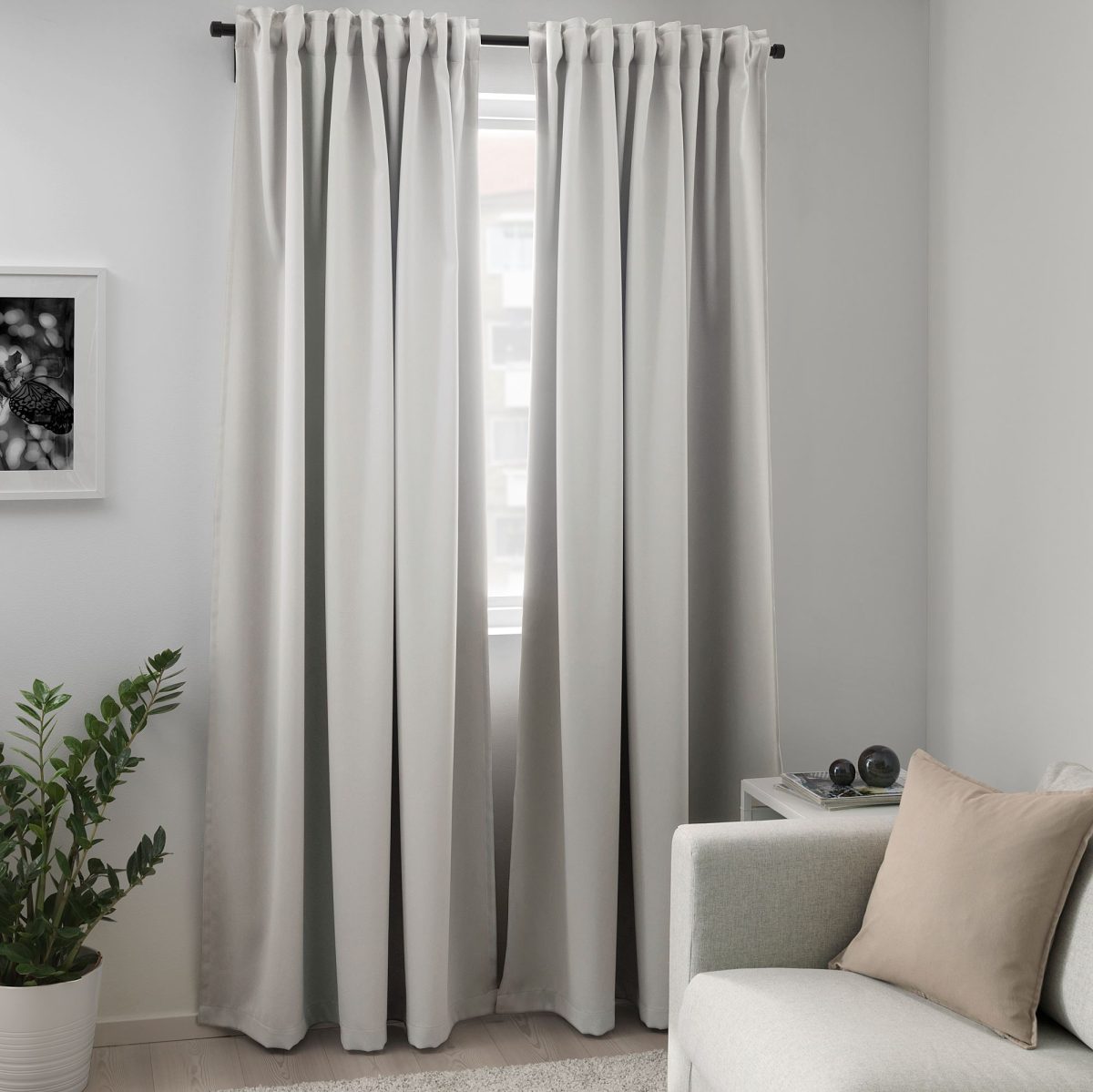 Karartma Perde/2 Kanat, Açık Gri, 145x300 cm, Loş Işık, Polyester – 4. görsel