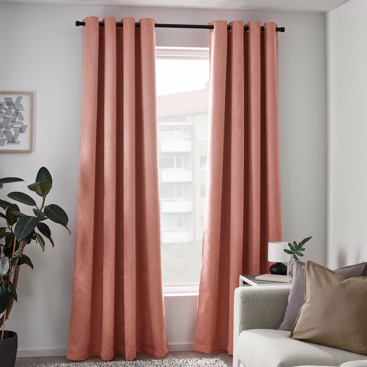 Karartma Perde/2 Kanat, Açık Pembe, 145x300 cm, Polyester – 4. görsel