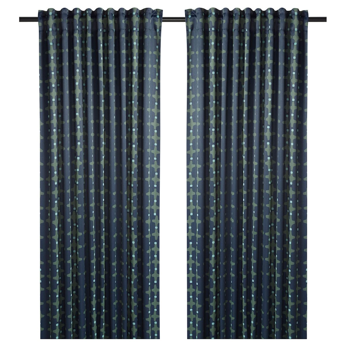 Karartma Perde/2 Kanat, Koyu Mavi-Yeşil, 145x300 cm, Loş Işık, Polyester