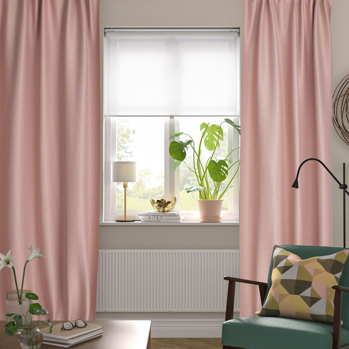 Karartma Perde/2 Kanat, Pembe, 145x300 cm, Loş Işık, Polyester – 2. görsel