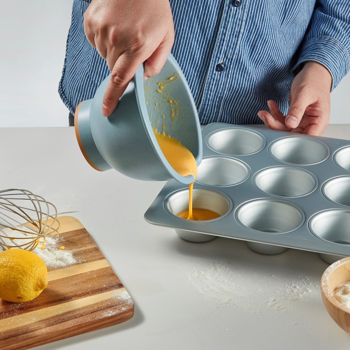 Karıştırma Kabı, Açık Gri-Mavi, 1 lt – 3. görsel