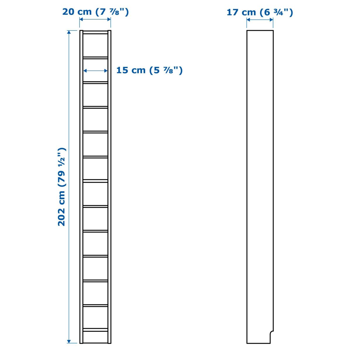 Kitaplık, Beyaz, 202 cm – 2. görsel
