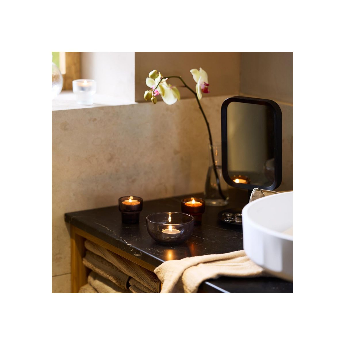 Kokulu Tealight Mum, Kahverengi, 3.5 saat, Sandal Ağacı ve Paçuli – 2. görsel