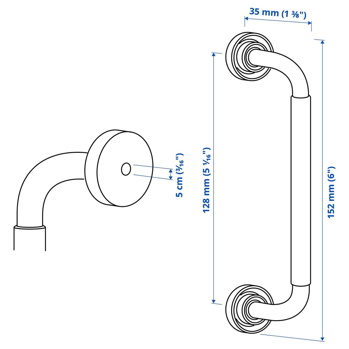 Kulp, Antrasit, 152 mm, 2 adet – 4. görsel