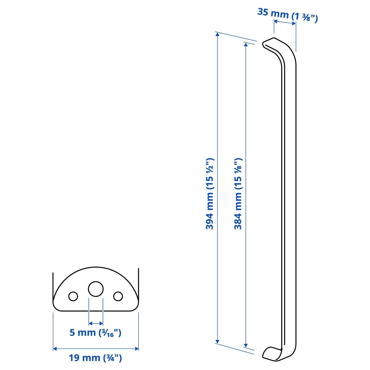 Kulp, Metal Rengi, 394 mm, 2 adet – 3. görsel