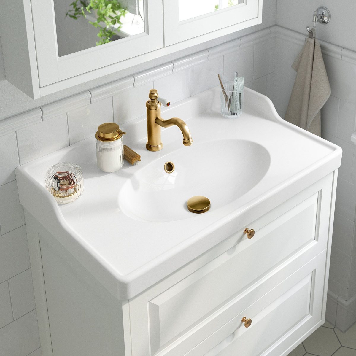 Lavabo Bataryası, Pirinç Rengi, 19 cm – 2. görsel
