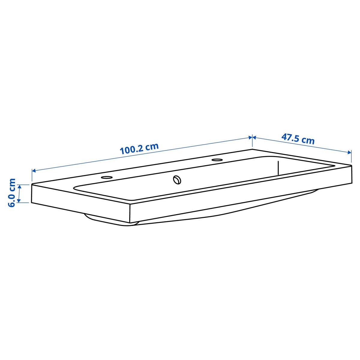 Lavabo, Beyaz, 100x48 cm – 2. görsel