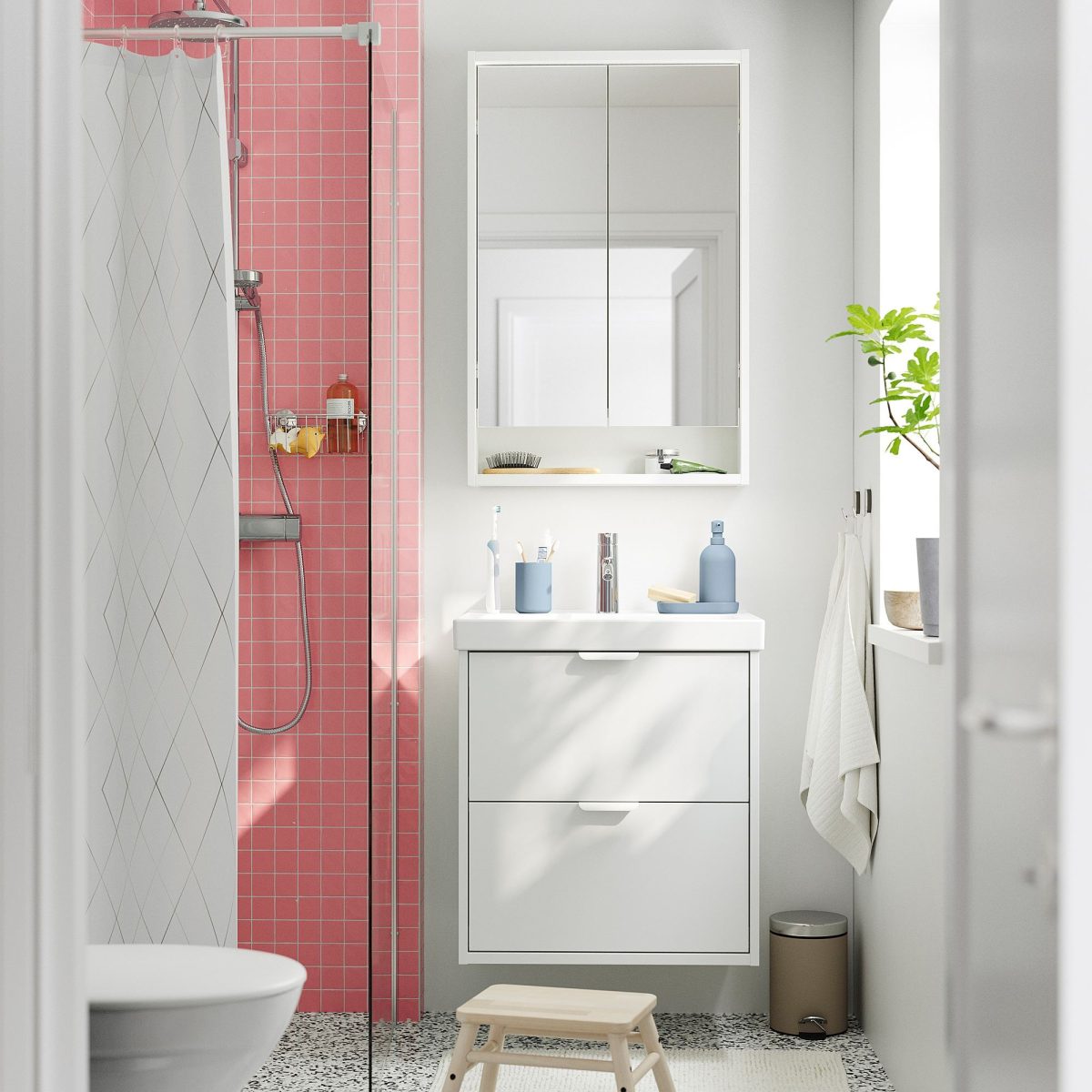 Lavabo Dolabı, Beyaz, 60x48x63 cm, 2 Çekmeceli – 2. görsel