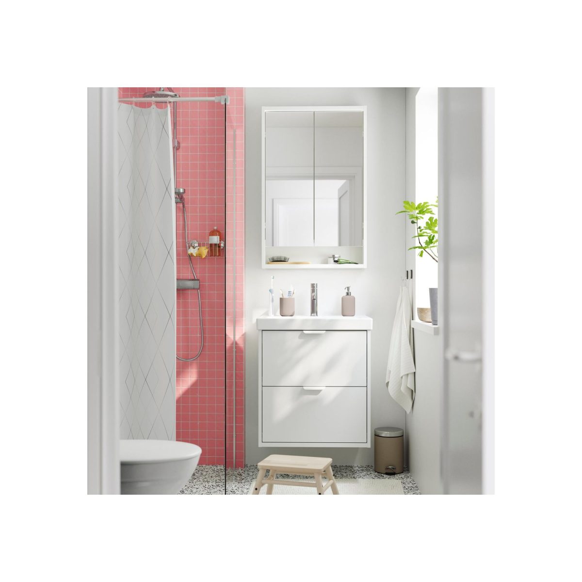 Lavabo Dolabı Kombinasyonu, Beyaz, 62x49x69 cm – 2. görsel