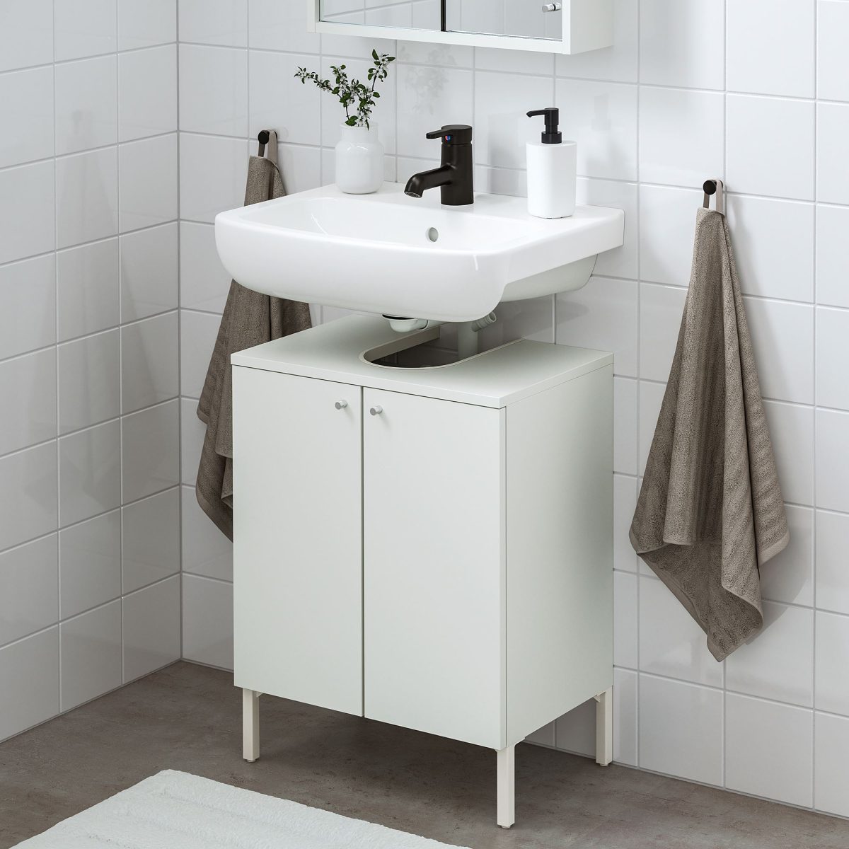 Lavabo Dolabı Kombinasyonu, Beyaz, 54x40x80 cm, Bataryalı – 2. görsel