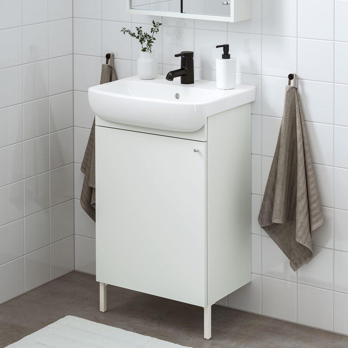 Lavabo Dolabı Kombinasyonu, Beyaz, 54x40x98 cm, Bataryalı – 2. görsel