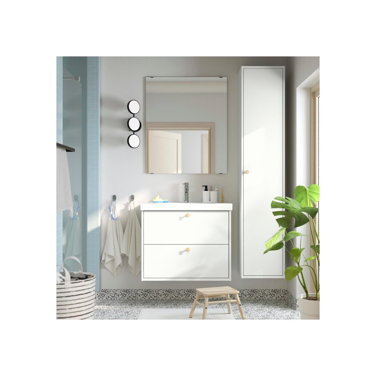 Lavabo Dolabı Kombinasyonu, Beyaz, 82x49x69 cm – 2. görsel