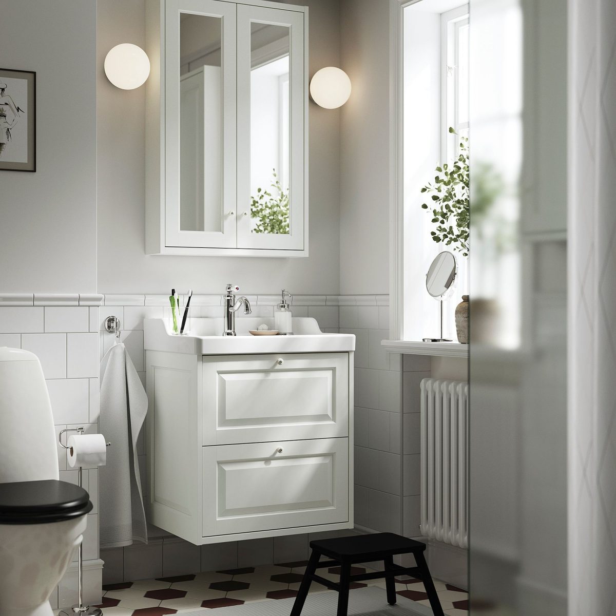 Lavabo Dolabı Kombinasyonu, Beyaz, 62x49x74 cm, Bataryalı – 2. görsel