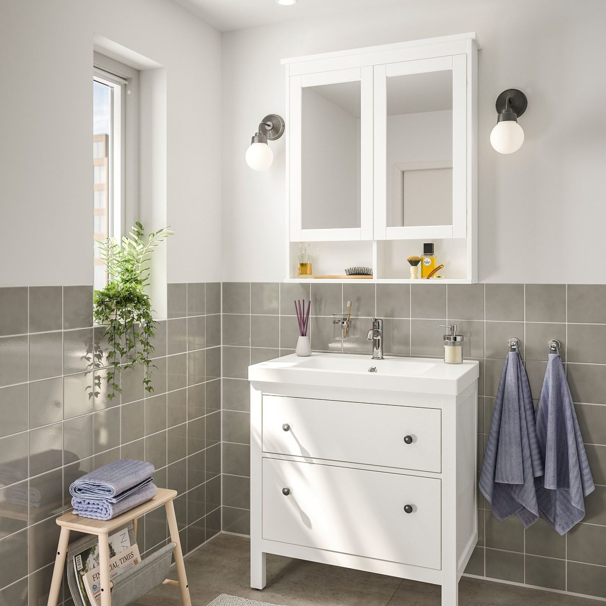 Lavabo Dolabı Kombinasyonu, Beyaz, 82x49x89 cm, Bataryalı – 2. görsel