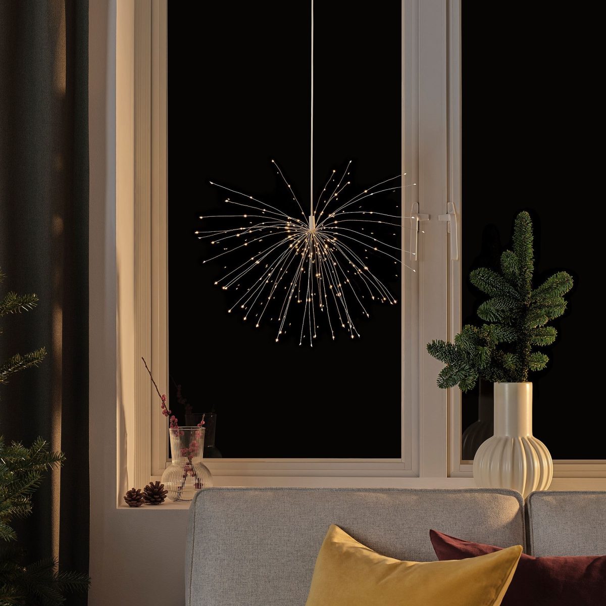 LED Sarkıt Lamba, Beyaz, 56 cm, Pilli – 2. görsel