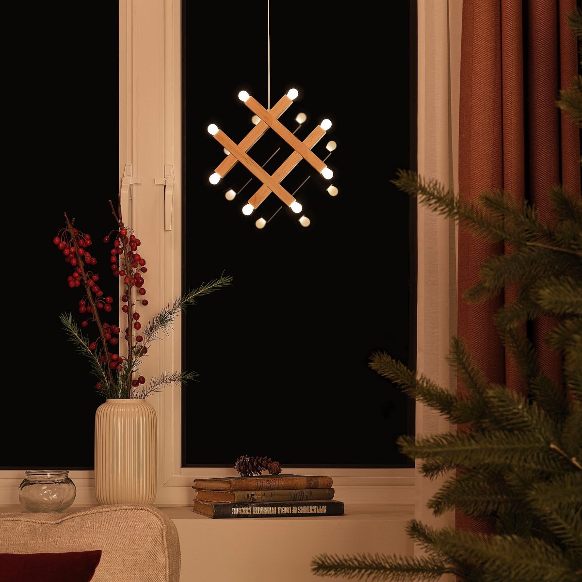 LED Sarkıt Lamba, Çam, 25 cm, Pilli – 4. görsel