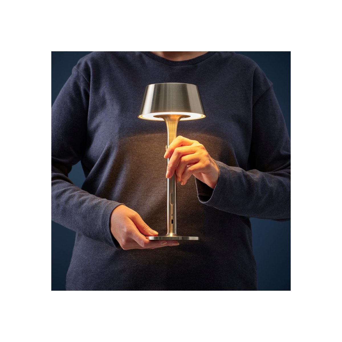LED Taşınabilir Lamba, Nikelaj Kaplama, 29 cm – 3. görsel