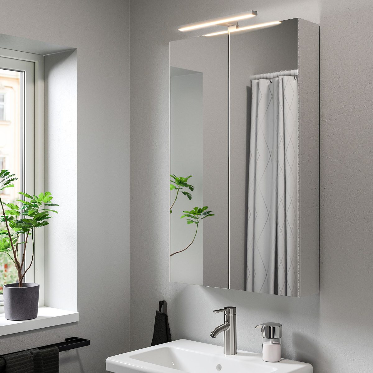 LED'li Dolap Aydınlatması, Alüminyum Rengi, 350 mm – 3. görsel