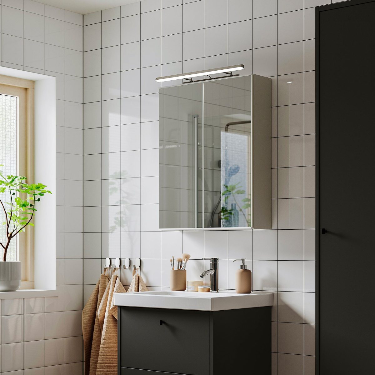 LED'li Dolap Aydınlatması, Krom Kaplama, 56 cm – 2. görsel