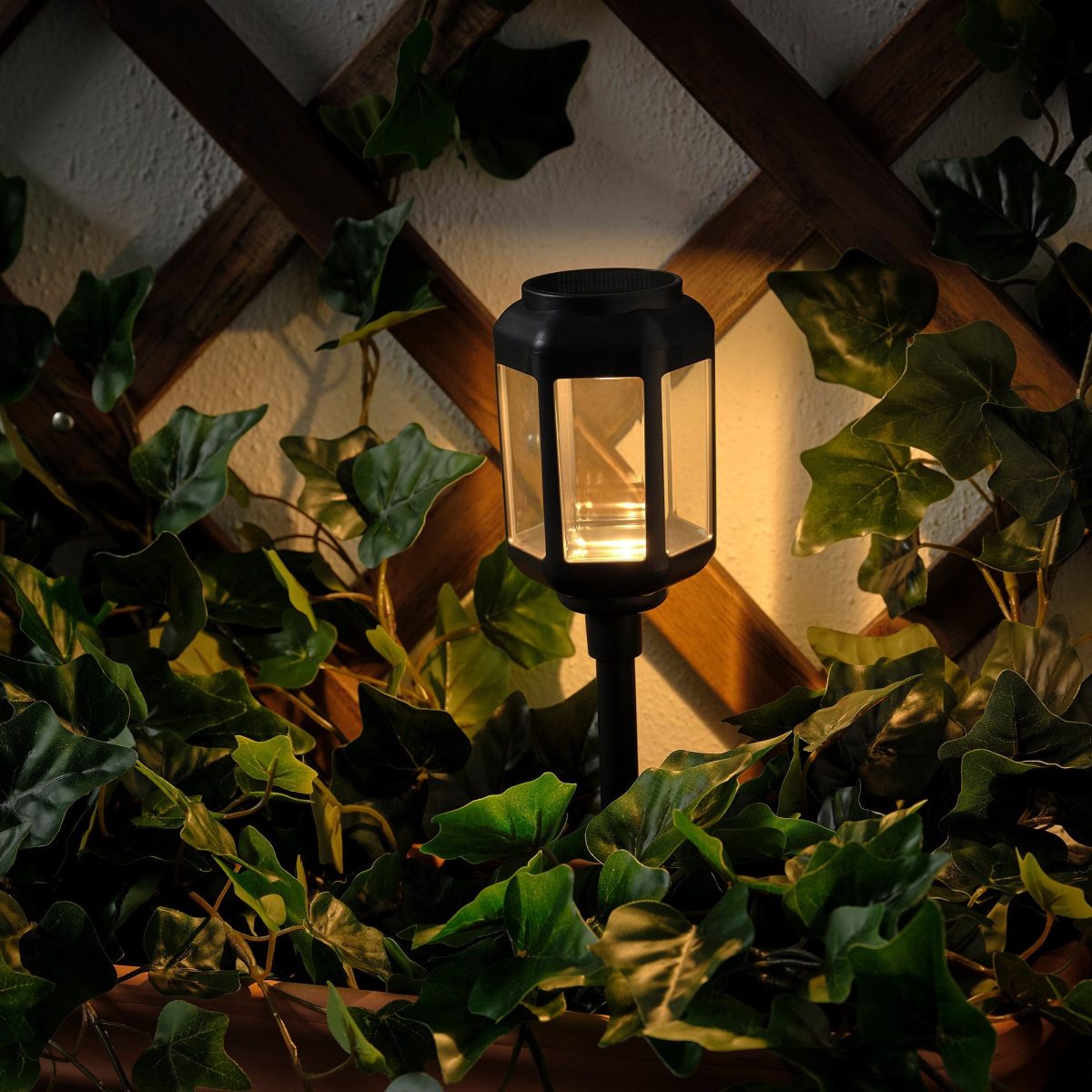 LED'li Güneş Enerjili Aydınlatma, Şeffaf Siyah, 41 cm – 2. görsel