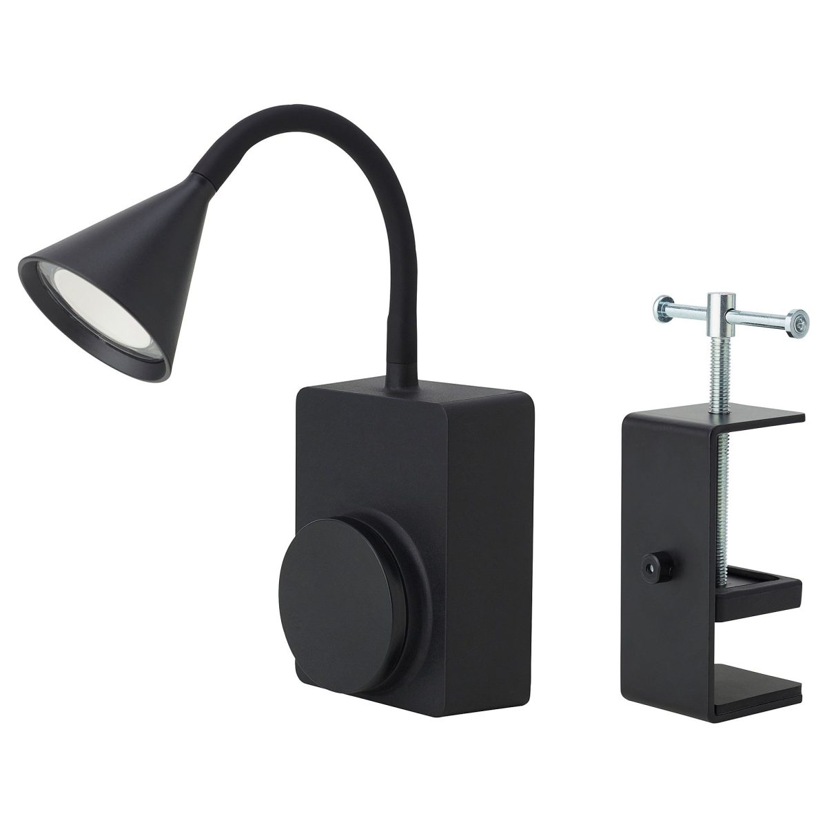 Mandallı LED Spot Lamba, Siyah, 27 cm, Pilli