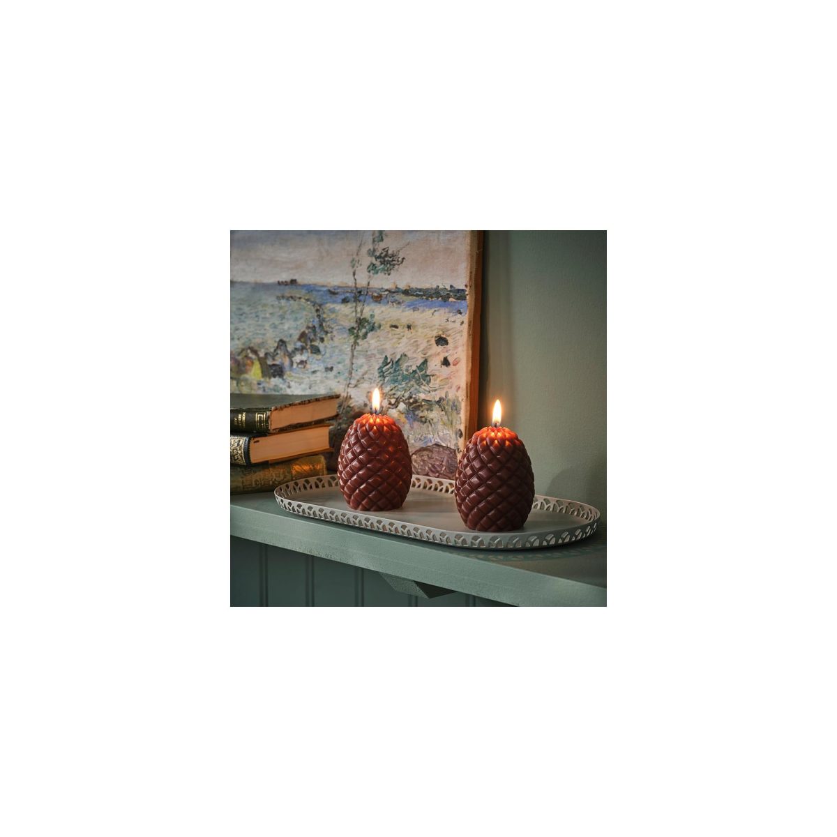 Mum tabağı soluk gri-yeşil – 3. görsel
