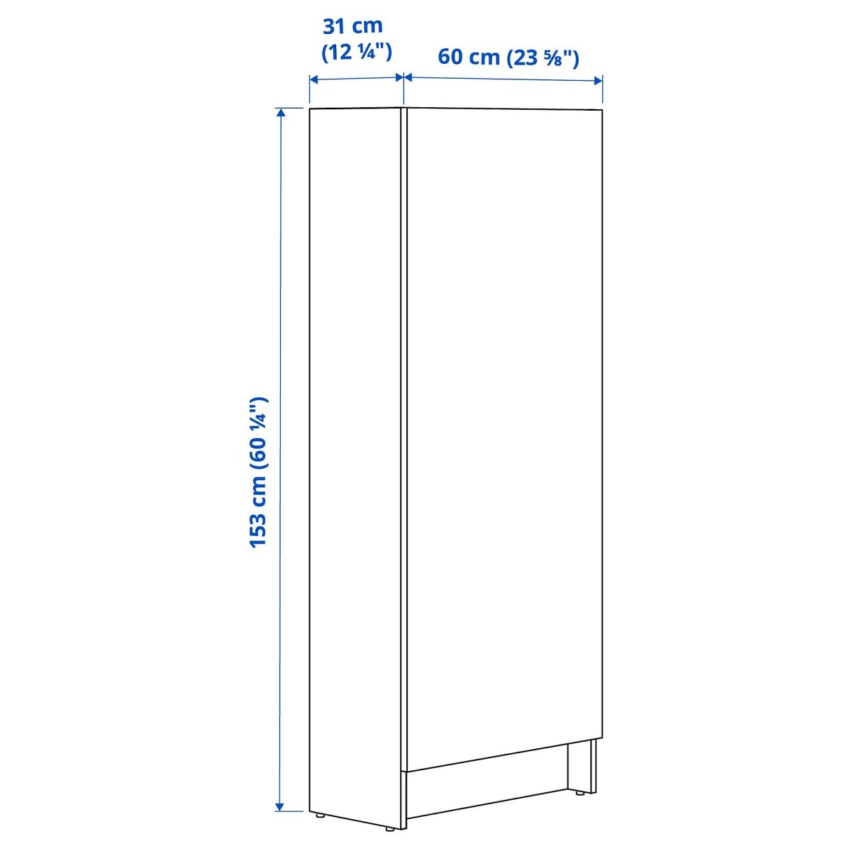 Mutfak Boy Dolabı, Dekoratif Beyaz, 60x31x153 cm – 4. görsel