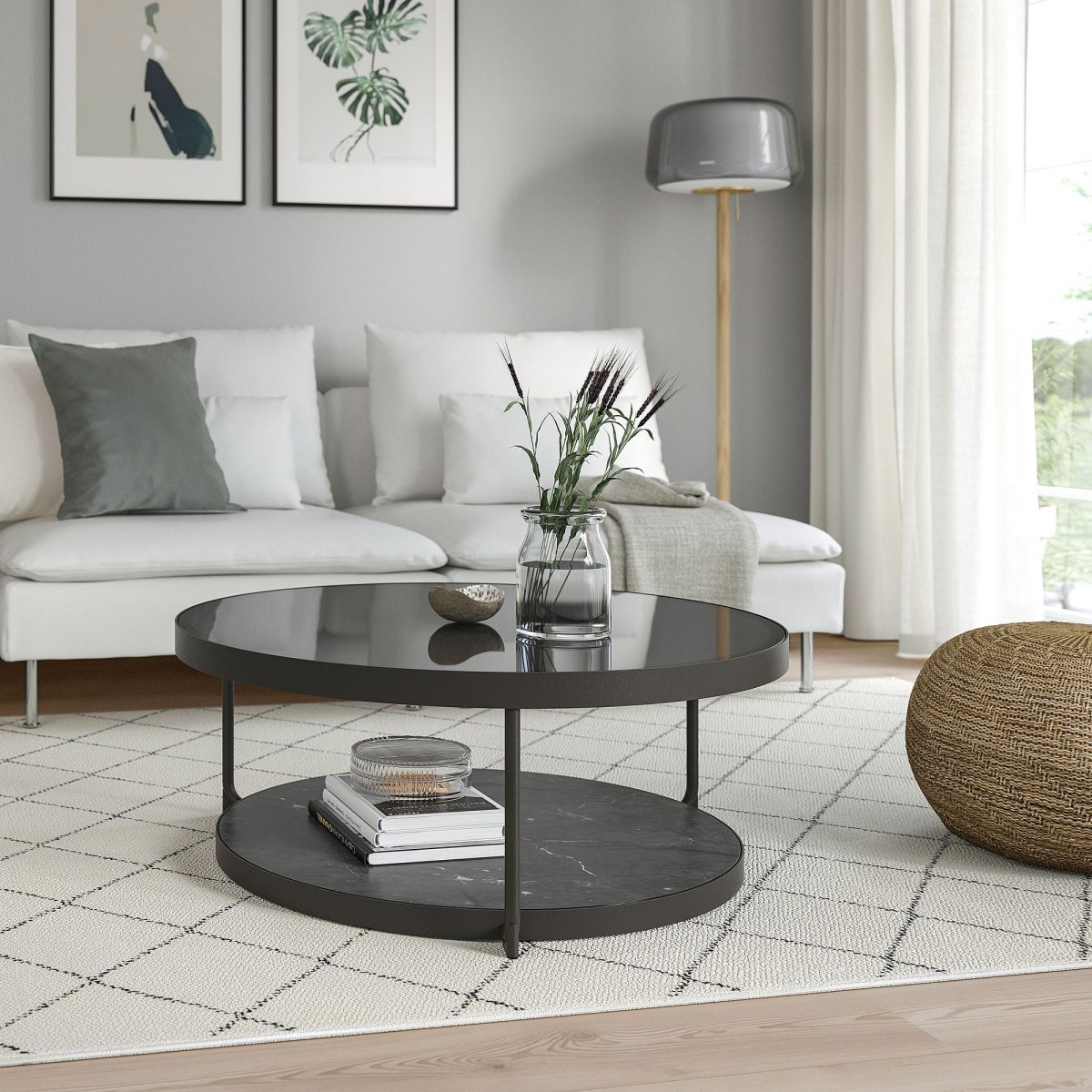 Orta Sehpa, Siyah-Mermer Görünümlü, 88 cm – 2. görsel