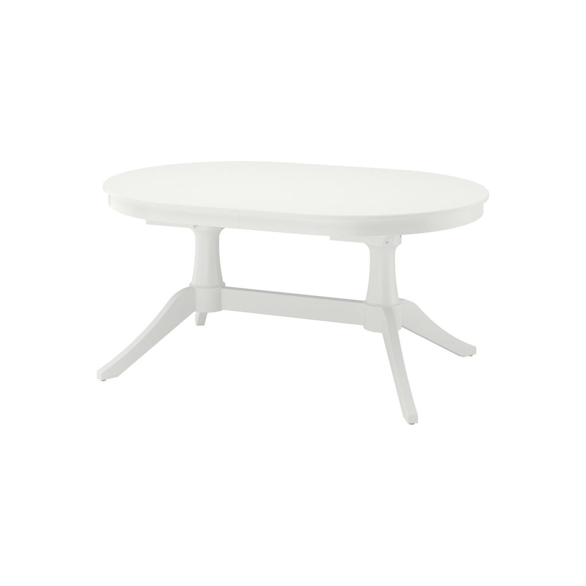 Oval Yemek Masası, Beyaz, 6-8 kişilik, 160/215x110 cm