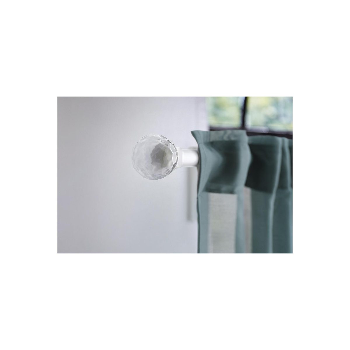 Perde Çubuğu Topuzu, Beyaz-Cam, 8.7 cm, 1 Çift – 3. görsel